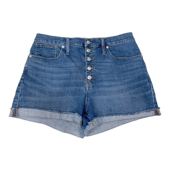 Madewell High-Rise Denim Shorts in Burke Wash: Button-Front Edition Size 31 - Picture 4 of 12